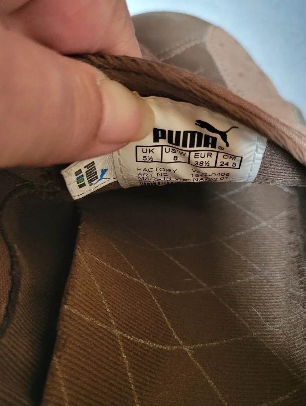 Y2K Puma Women’s Asana Brown Leather Sneakers with White Stripes